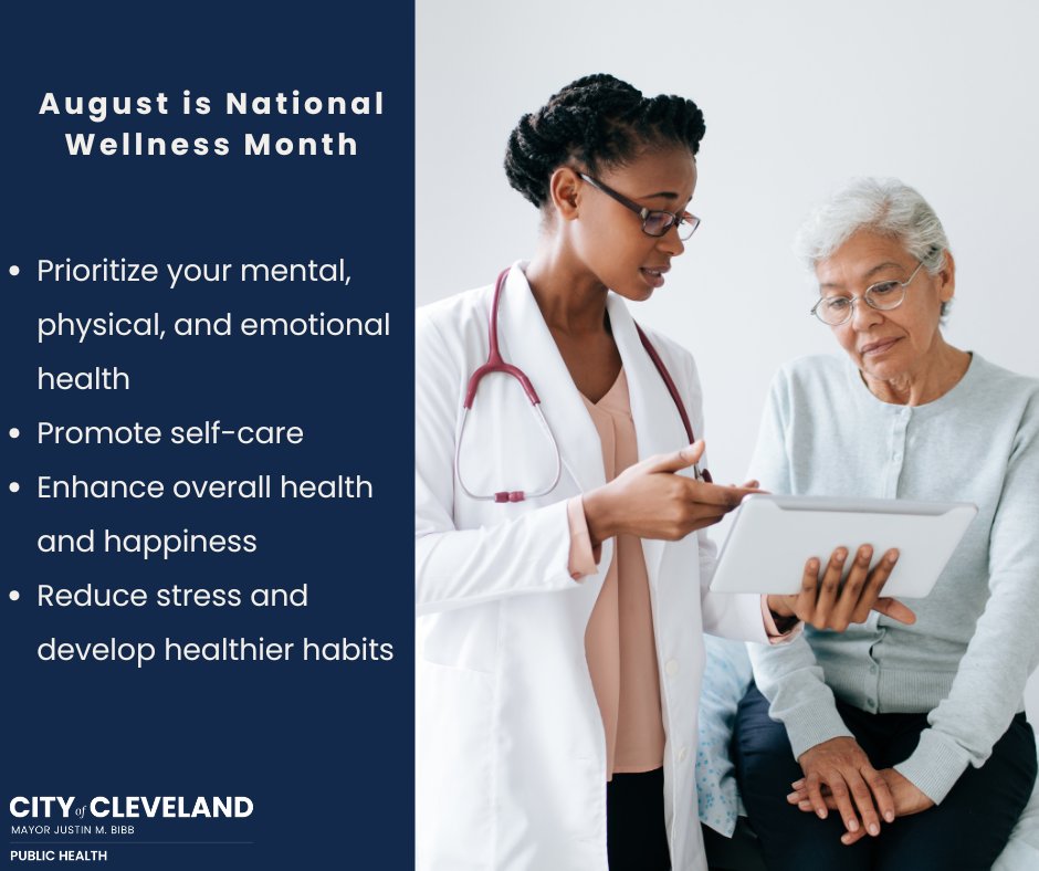 CleDPH's tweet image. Celebrate National Wellness Month all August long by focusing on self-care, reducing stress, and building healthy habits.

How will you take care of yourself this month?  

#CDPH #MinorityHealth