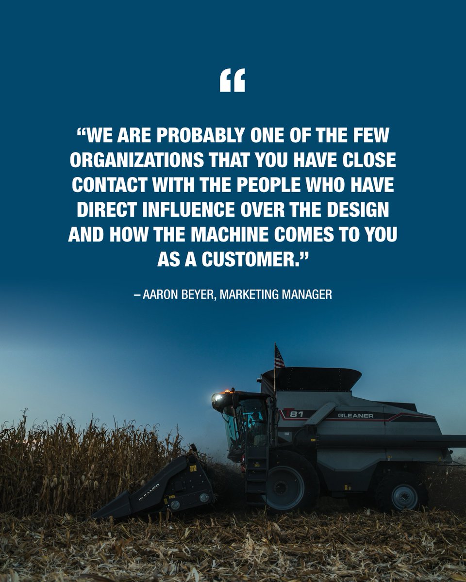 Gleaner listens to what customers say they want and need in a combine to make their harvest experience even better. 

#GoGleaner #GleanerCombines #AchieveBetter