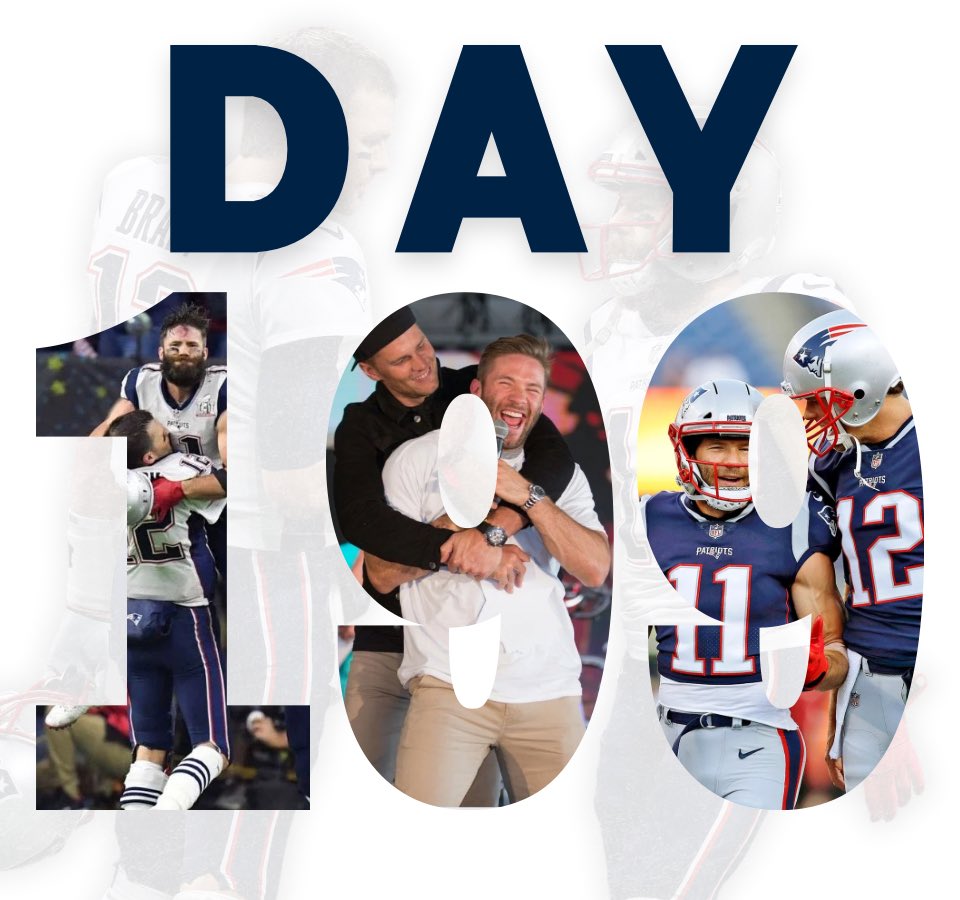 DAY 1️⃣9️⃣9️⃣!

day 199 of me posting pictures of <a href="/TomBrady/">Tom Brady</a> and <a href="/Edelman11/">Julian Edelman</a> until he joins us on <a href="/gameswithnames/">Games with Names</a> 

retweet this and let’s get the 🐐’s attention