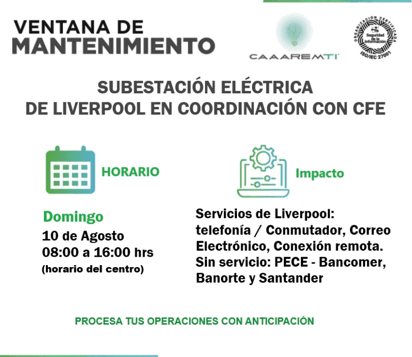 VENTANA DE MANTENIMIENTO CAAAREM