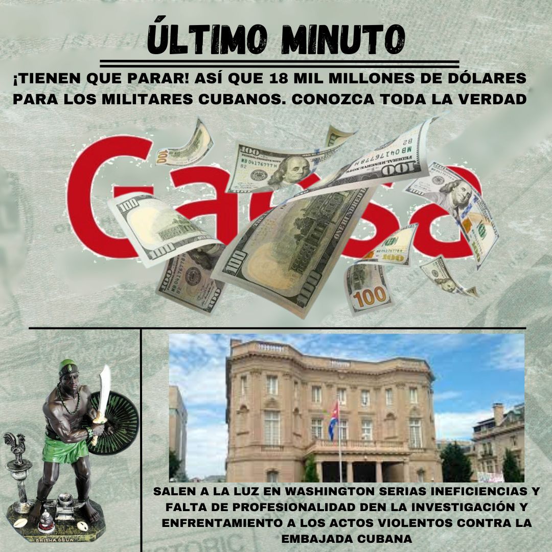 ¡Tienen que parar! Así que 18 mil millones de dolares para los militares cubanos. Conozca toda la verdad. Salen a la luz en Washington serias insuficiencias en la investigación y enfrentamiento a los actos violentos sufridos por la embajada de #Cuba. Hoy en YouTube.