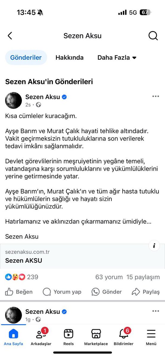 Послание заслуженней певицы Сезен Аксу о БОЛЬНЫХ ЗАКЛЮЧЁННЫХ:

«Единственная основа легитимности государственных должностных лиц — это выполнение ими своих обязанностей и обязательств перед гражданами. Надеюсь, вы помните и не забываете об этом».

<a href="/Lev_Ponomarev/">Лев Пономарёв</a> <a href="/sergei_davidis/">Sergei Davidis</a>