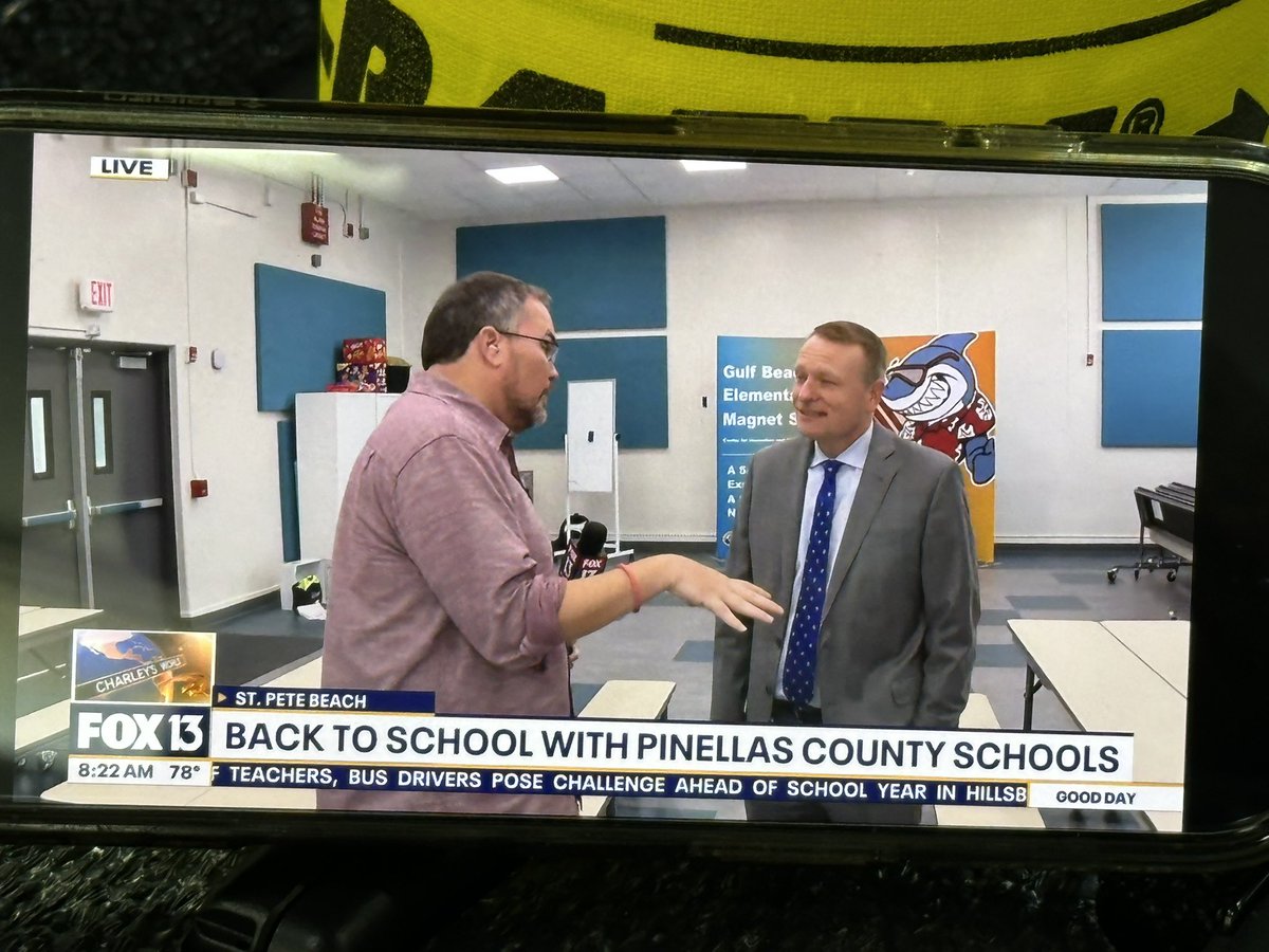 Superintendent Kevin Hendrick (@pinellassuper) on Twitter photo Two great #BackToSchool events this morning! First, <a href="/FOX13News/">FOX 13 Tampa Bay</a> Charley Belcher at Gulf Beaches Elementary and then our new <a href="/my_pcs/">Pinellas County Schools</a> Walsingham Oaks K-8 ribbon cutting ceremony! Back at Gulf Beaches tomorrow for their welcome back celebration! Two great #BackToSchool events this morning! First, <a href="/FOX13News/">FOX 13 Tampa Bay</a> Charley Belcher at Gulf Beaches Elementary and then our new <a href="/my_pcs/">Pinellas County Schools</a> Walsingham Oaks K-8 ribbon cutting ceremony! Back at Gulf Beaches tomorrow for their welcome back celebration!