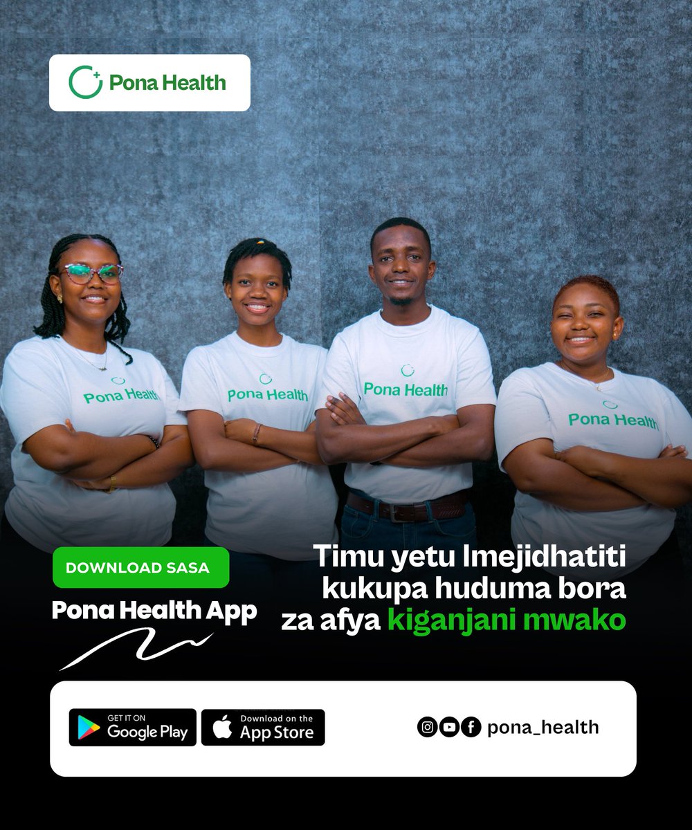 Pona_health's tweet photo. Team yetu ya Pona health iko tayari kukusaidia kuhakikisha Afya yako inaimarika wakati wote .

Piga simu uondoe wasiwasi,
Piga simu utatue changamoto yako kiafya
Piga simu usikilizwe na wabobezi mbali mbali  katika Afya na  tiba.

#Ponahealth 
#Digitalhealth https://t.co/lK2F89ZuoO