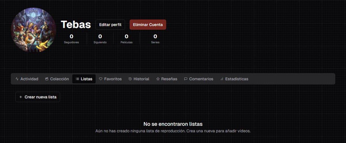 ✅ Hemos terminado el apartado de perfiles de Playdede V2 cogiendo ideas de Letterboxd pero mejor maquetado y con más funciones.

Para haceros más amena la espera acabamos de subir la película de animación "Coco" en 4K (debes elegir la calidad en el reproductor).