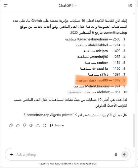 ita27rmp100's tweet image. الثامن على مستوى الجزائر 🤓🔥
العجيب في الأمر أن فيه طالبين من المدرسة العليا التي أدرس فيها ترتيبهم أعلى مني 🥲
لكن على كل حال أنا الأصغر في العشرة الأوائل 😆
اللهم لك الحمد يا رب 🤲🏻
🔗 github.com/ita27rmp100
