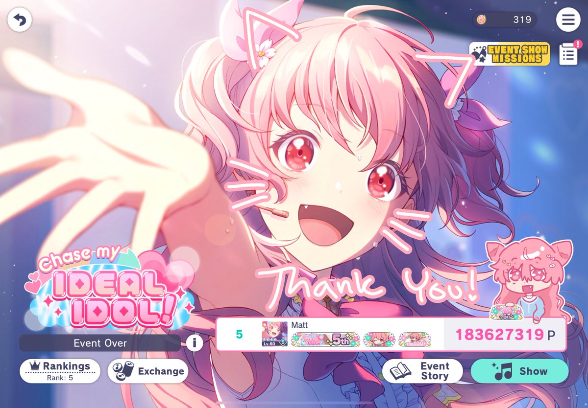 Matt π (@airifroggy) on Twitter photo Chase my IDEAL IDOL!
πππ‘ - πππ,πππ,πππ π π
i can't thank everyone enough for these past 8 days where i completely dedicated my time and effort to airi, achieving my dream title π©·π©·π©· i'll forever cherish the memories and support. see you in cheer with my heart! Chase my IDEAL IDOL!
πππ‘ - πππ,πππ,πππ π π
i can't thank everyone enough for these past 8 days where i completely dedicated my time and effort to airi, achieving my dream title π©·π©·π©· i'll forever cherish the memories and support. see you in cheer with my heart!