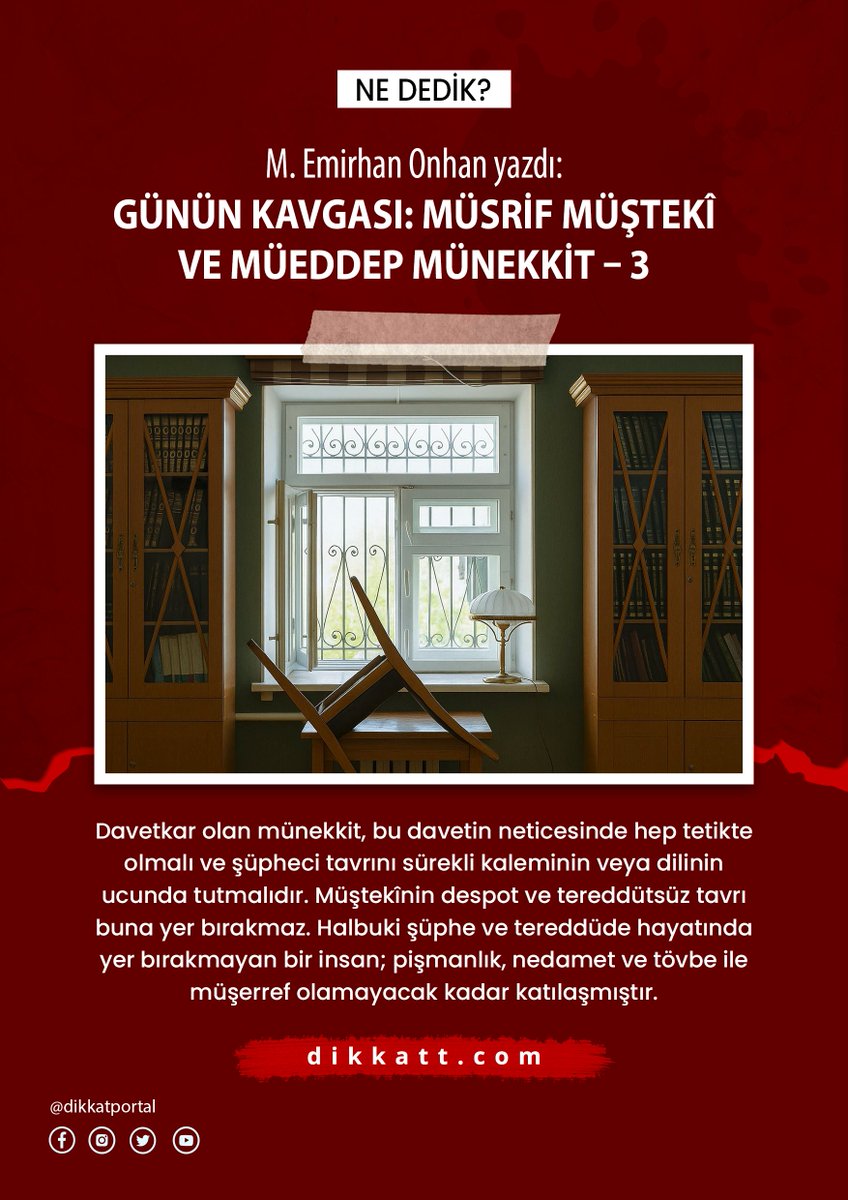 #Dikkat

M. Emirhan Onhan yazdı:
GÜNÜN KAVGASI: MÜSRİF MÜŞTEKÎ VE MÜEDDEP MÜNEKKİT - 3

Yazının tamamını okumak için tıklayın:
dikkatt.com/gunun-kavgasi-…