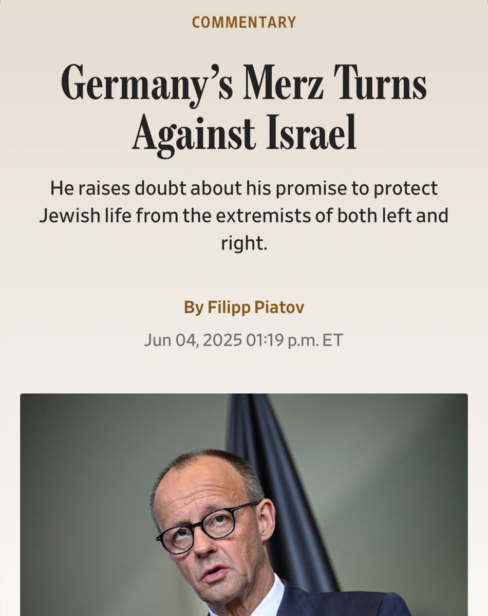 Der heutige Alleingang von Merz mag überraschen, aber der Trend war eindeutig und erkennbar. Mein Kommentar im WSJ vom 4. Juni.