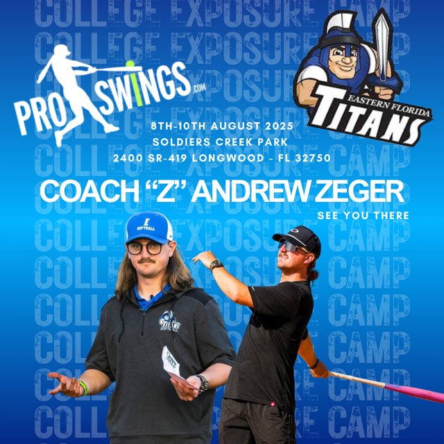 Coach Z will be recruiting in Longwood, Florida this weekend, at the Pro Swings Campsoldiers Creek Softball.  

Go connect with him!
#RollTitans⚔️