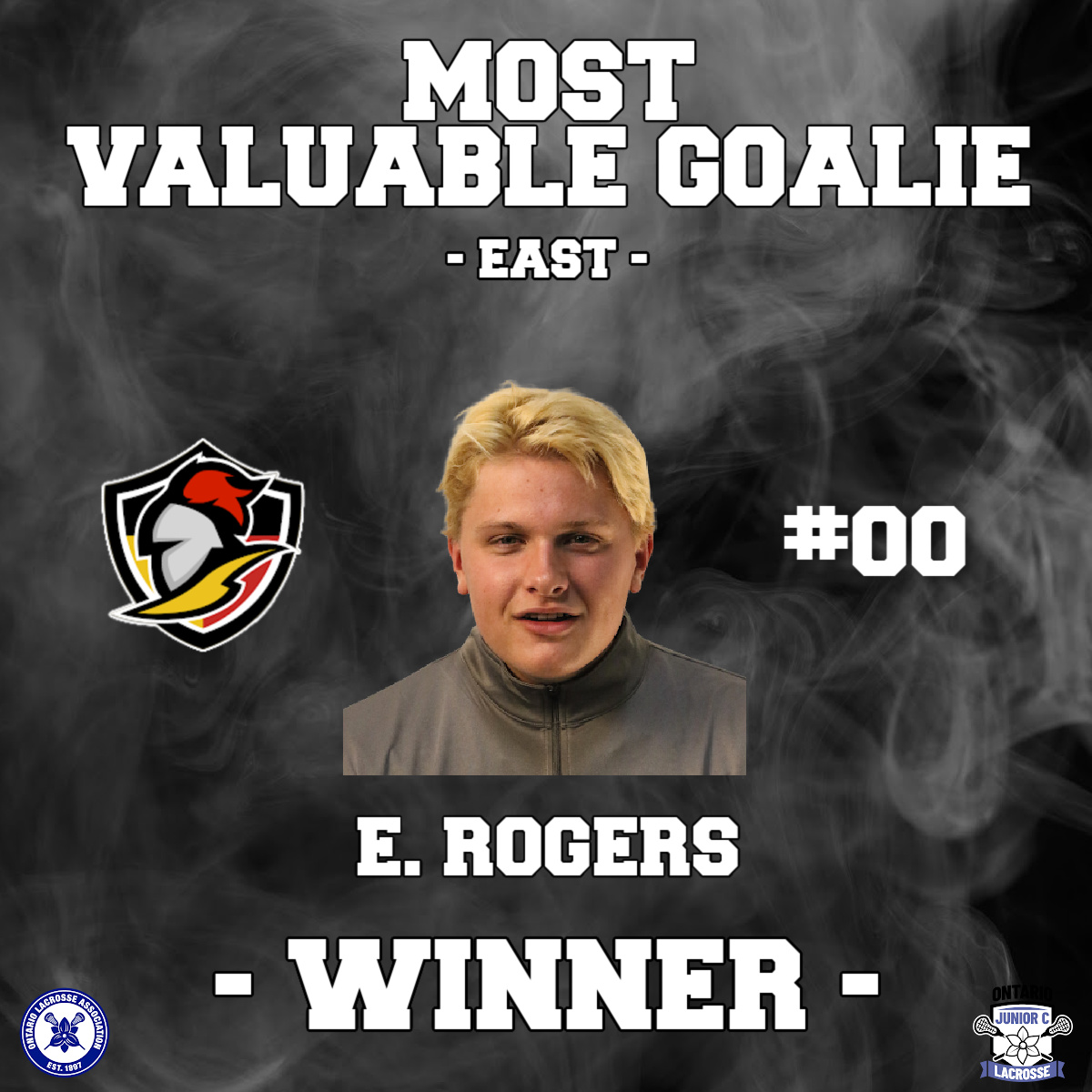 From the first faceoff to the final buzzer, Ethan Rogers was a difference-maker for the Nepean Knights. 

Calm under pressure and relentless in the crease, he’s earned the title of 2025 East Conference Most Valuable Goalie for the second time in his career.

#OJCLL #Lacrosse