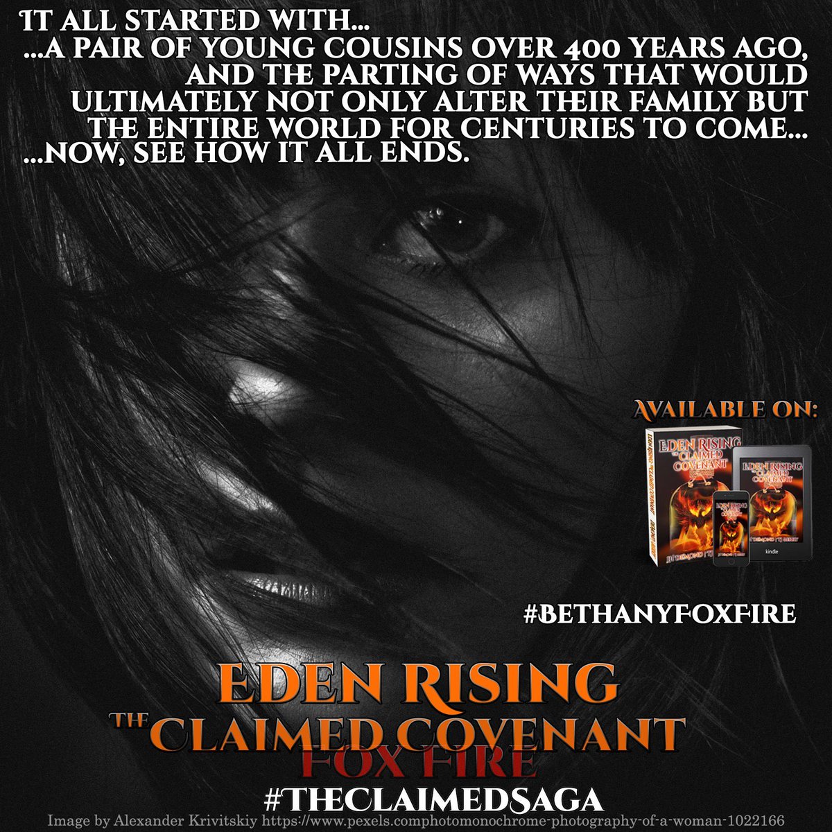 Evangeline of the Light and Bethany, cousins, were once best friends...until Bethany's past trauma marred her future... 
#EdenRising The Claimed Covenant
#TheClaimedSaga ends here!
Amazon: a.co/d/5k5krwh
Barnes &amp; Noble: tinyurl.com/eden-rising
@foxfirepub @jhdemond