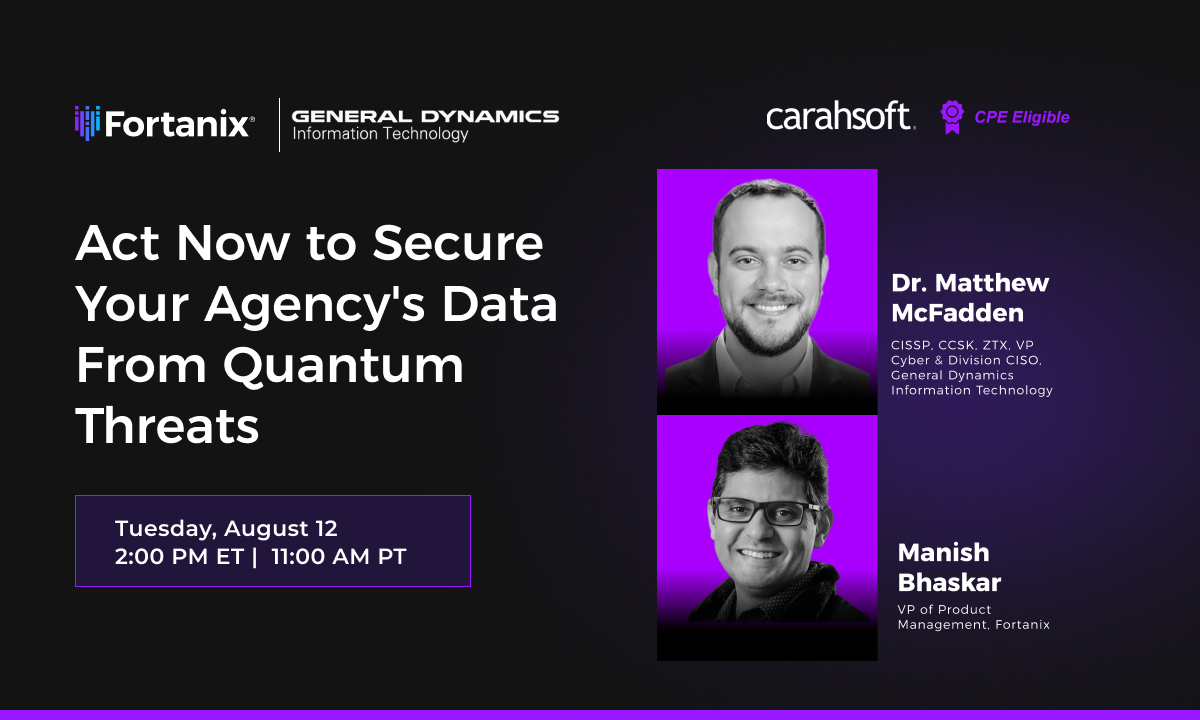 Most encryption today won’t hold up against future quantum computers. Agencies that understand the urgency are building new strategies now.

Learn what they’re doing, and how, in this webinar featuring Dr. Matthew McFadden and Manish Bhaskar.
 
🔗 hubs.li/Q03B_nnG0
