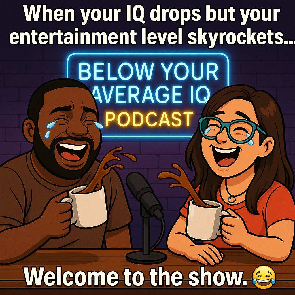 BelowAvgIQPod's tweet image. 🎙😂 Sometimes your brain cells take a vacation… but the laughs don’t stop!
Catch the chaos on Below Your Average IQ Podcast – where the IQ is low but the vibes are sky high! 🚀
#PodcastHumor #LaughWithUs