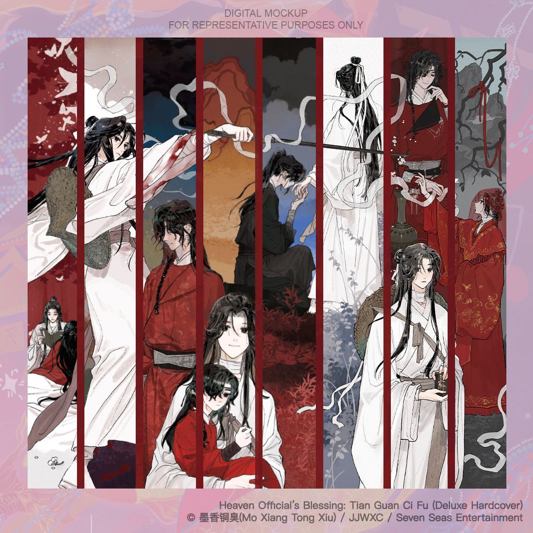 gomanga's tweet photo. New #danmei reveal! ✨ Check out the new dust jacket and cover for the Vol. 8 deluxe hardcover rerelease of HEAVEN OFFICIAL’S BLESSING: TIAN GUAN CI FU by Mo Xiang Tong Xiu (#MXTX)! #SevenSeasDanmei #TGCF #HOB

Pre-orders LIVE! Retailer links below:
https://t.co/TGdkoqaH8R https://t.co/JlAIIrlsd0