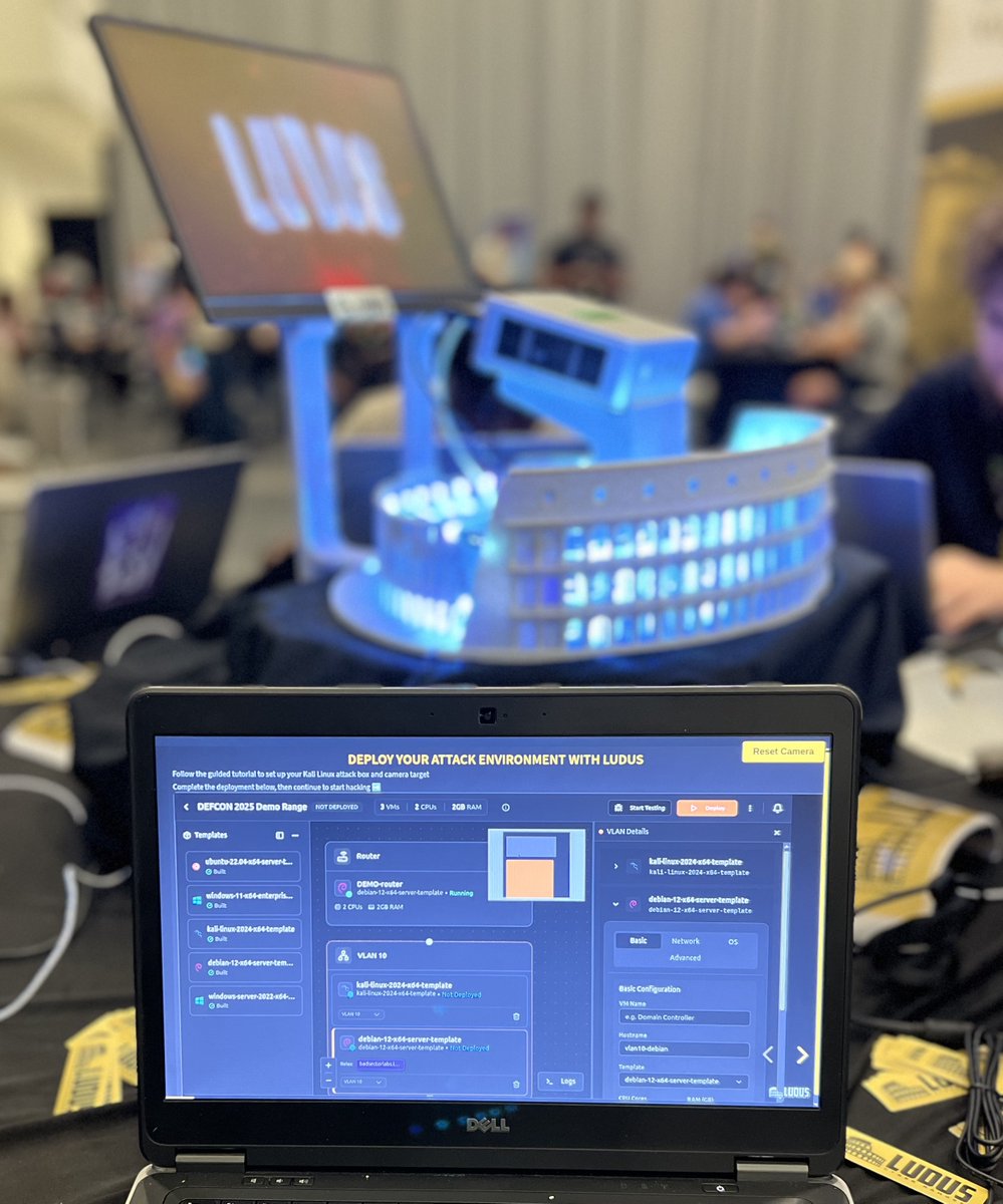 Come see a preview of the new Web UI for 🏟️Ludus at the Embedded Systems Village. Our mini-workshop walks you through deploying a range and then hacking an emulated IP camera.