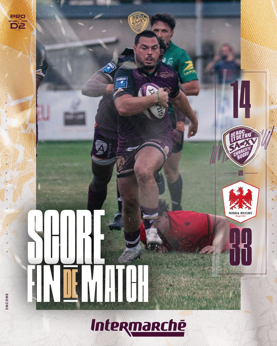 🔚 𝙁𝙞𝙣 𝙙𝙚 𝙢𝙖𝙩𝙘𝙝 𝙖̀ 𝙎𝙖𝙞𝙣𝙩-𝙇𝙖𝙧𝙮
Nos violets s’inclinent 14 à 33 face à une belle formation niçoise. 
#Amical | #SAXVNR