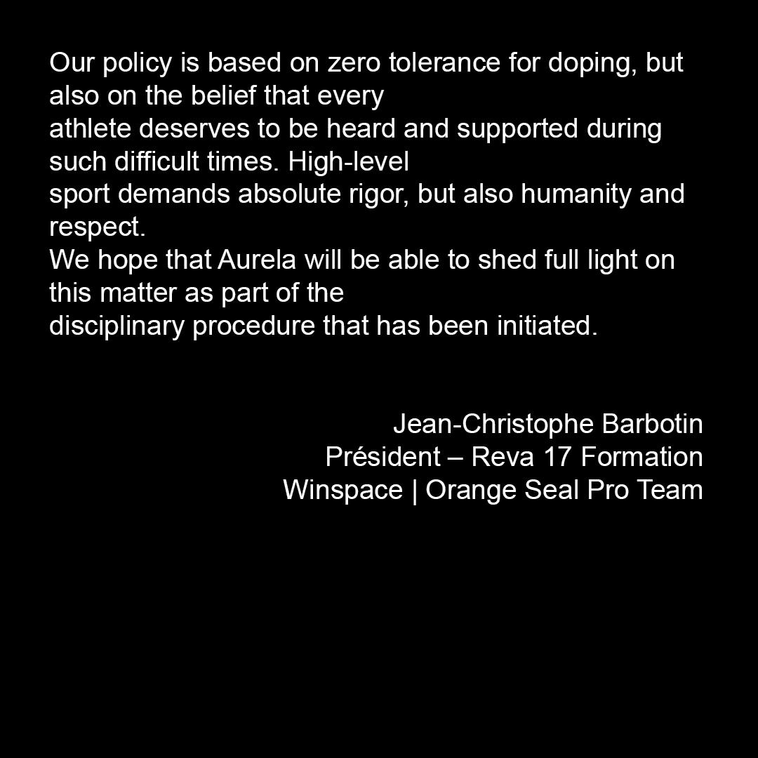 OFFICIAL STATEMENT.
It is with great disappointment that we inform you of the confirmation of Aurela Nerlo's positive result for LGD-4033. Our policy is one of zero tolerance, while also respecting the athlete and the process. 

> Our complete statement in the carousel.