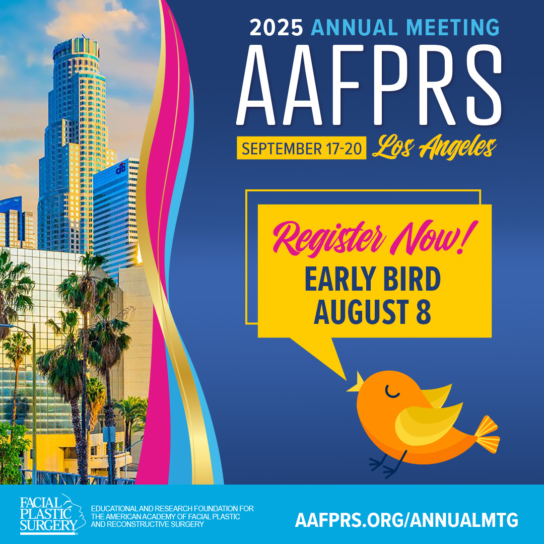 FacialPlasticSurgery (@aafprs) on Twitter photo 🔥 LAST CHANCE to SAVE! Register for the AAFPRS Annual Meeting by midnight TONIGHT to save $100 on your ticket to the Facial Plastic Surgery event of the year! We’ve got an all-star faculty, a robust educational program, and plenty of fun. AAFPRS.org/AnnualMTG #AAFPRS 🔥 LAST CHANCE to SAVE! Register for the AAFPRS Annual Meeting by midnight TONIGHT to save $100 on your ticket to the Facial Plastic Surgery event of the year! We’ve got an all-star faculty, a robust educational program, and plenty of fun. AAFPRS.org/AnnualMTG #AAFPRS