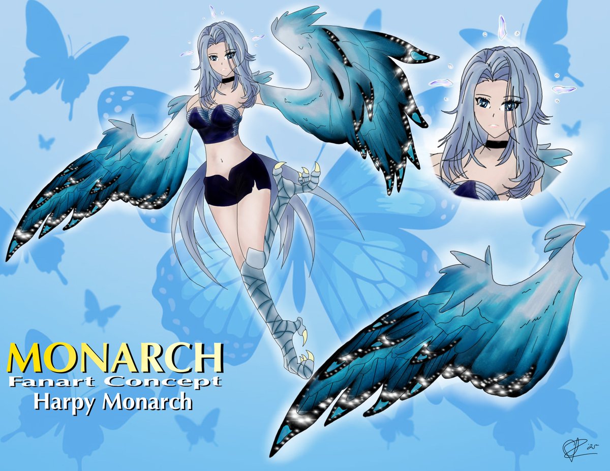 IrvineCameron's tweet photo. Be one with the Birb
Fanart concept  
If Monarch were to be a harpy.  
#MonARTch 🦋 @LeeandLie https://t.co/ejp2dUBNh4