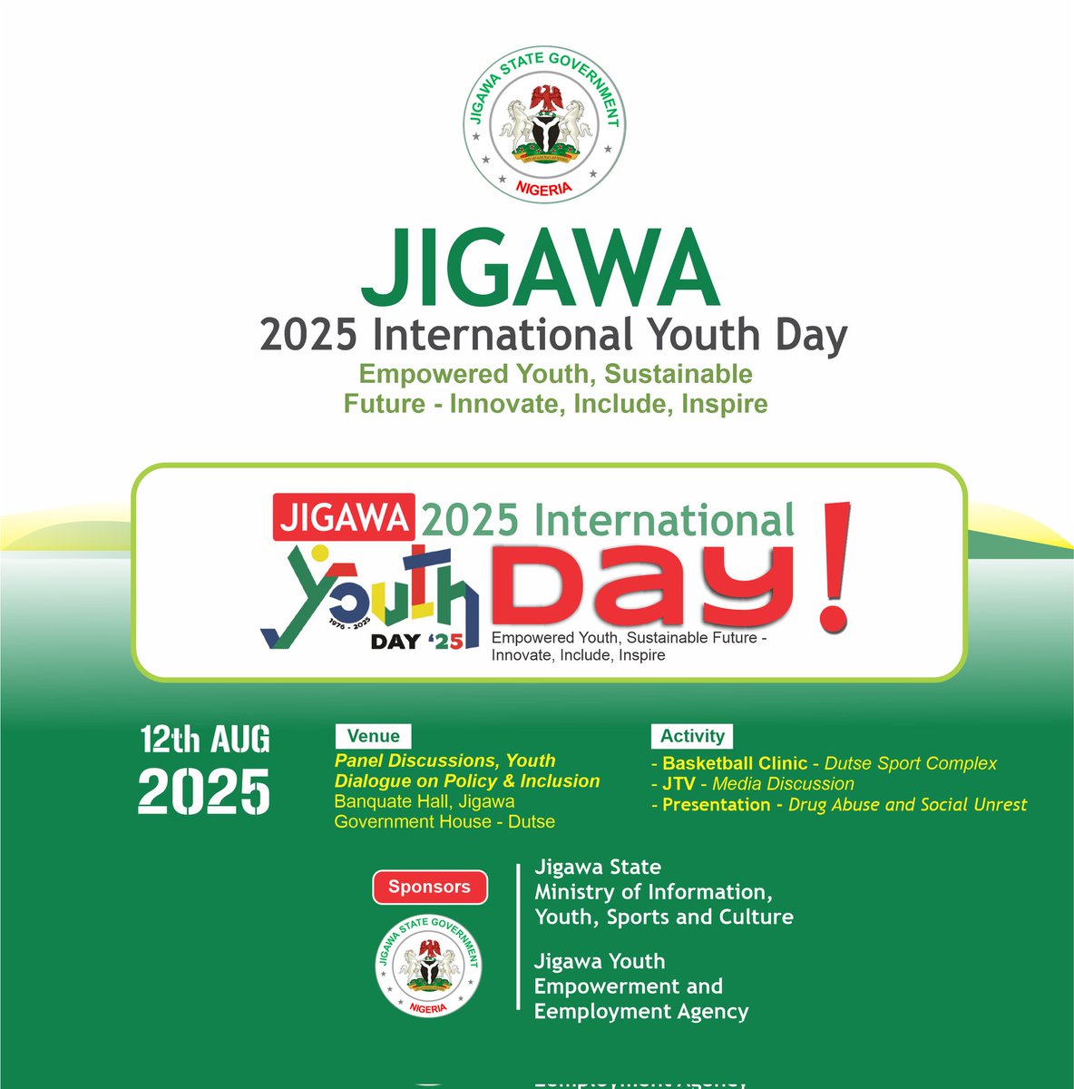 awesome_h's tweet image. JIGAWA 2025 INTERNATIONAL YOUTH DAY #InternationalYouthDay #YouthDay2025 #youthdevelopment #YouthLeadership #youthempowerment