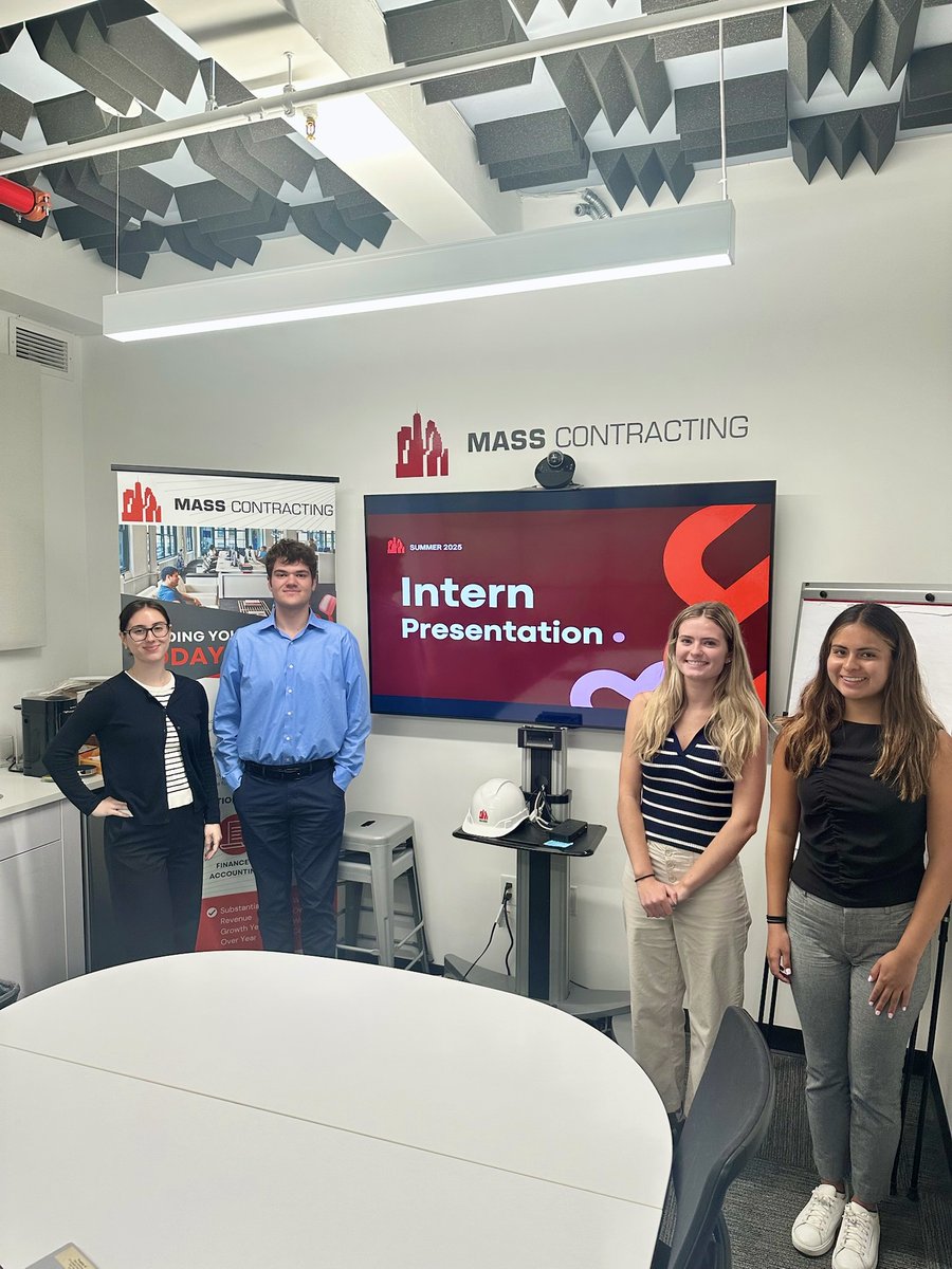 Earlier this month, our incredible interns took the spotlight to present forward-thinking ideas at the intersection of AI, tech, and construction.

For an innovative corporation, staying ahead means embracing smart solutions.  #TeamMass is proud to foster the next generation .💡
