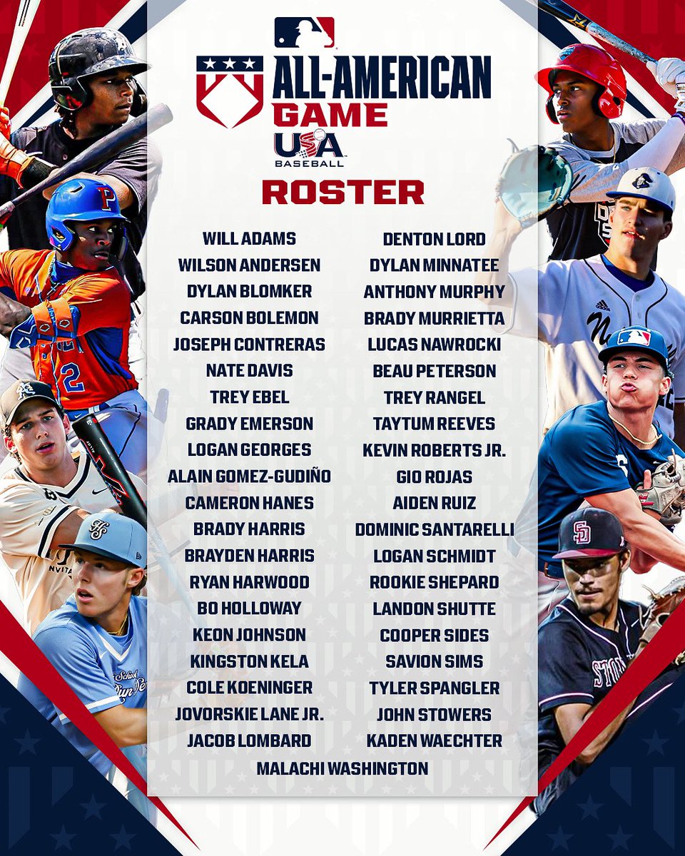 MLBDevelops (@mlbdevelops) on Twitter photo The 2025 MLB High School All-American Game will showcase the top 2026 prospects throughout the country on the big stage on August 12th at Dodger Stadium ‼️🏟️
💻LIVE STREAM: MLB.com / MLB App 7:00 pm PT
📺<a href="/MLBNetwork/">MLB Network</a> Re-Air: August 16th 11:00 am ET The 2025 MLB High School All-American Game will showcase the top 2026 prospects throughout the country on the big stage on August 12th at Dodger Stadium ‼️🏟️
💻LIVE STREAM: MLB.com / MLB App 7:00 pm PT
📺<a href="/MLBNetwork/">MLB Network</a> Re-Air: August 16th 11:00 am ET