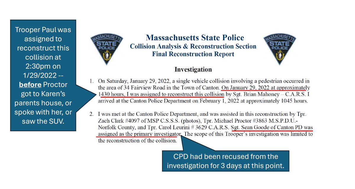Here are the opening 2 paragraphs of Trooper Paul’s report. It reinforces themes we already knew. 

Stupidity ensues on the subsequent pages, which will be shared soon.

Red lines/blue boxes are mine.