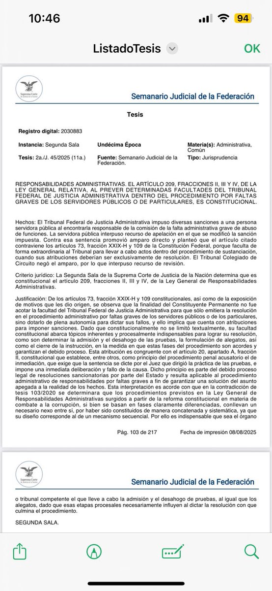 El día de hoy se publicaron diversas #jurisprudencias en materia de #ResponsabilidadesAdministrativas relacionadas con temas como #PlazodePrescripcion #ProcedimientoSancionadorPorPracticasMonopolicas #OcultamientoDeConflictoDeInteres  y otras que comparto