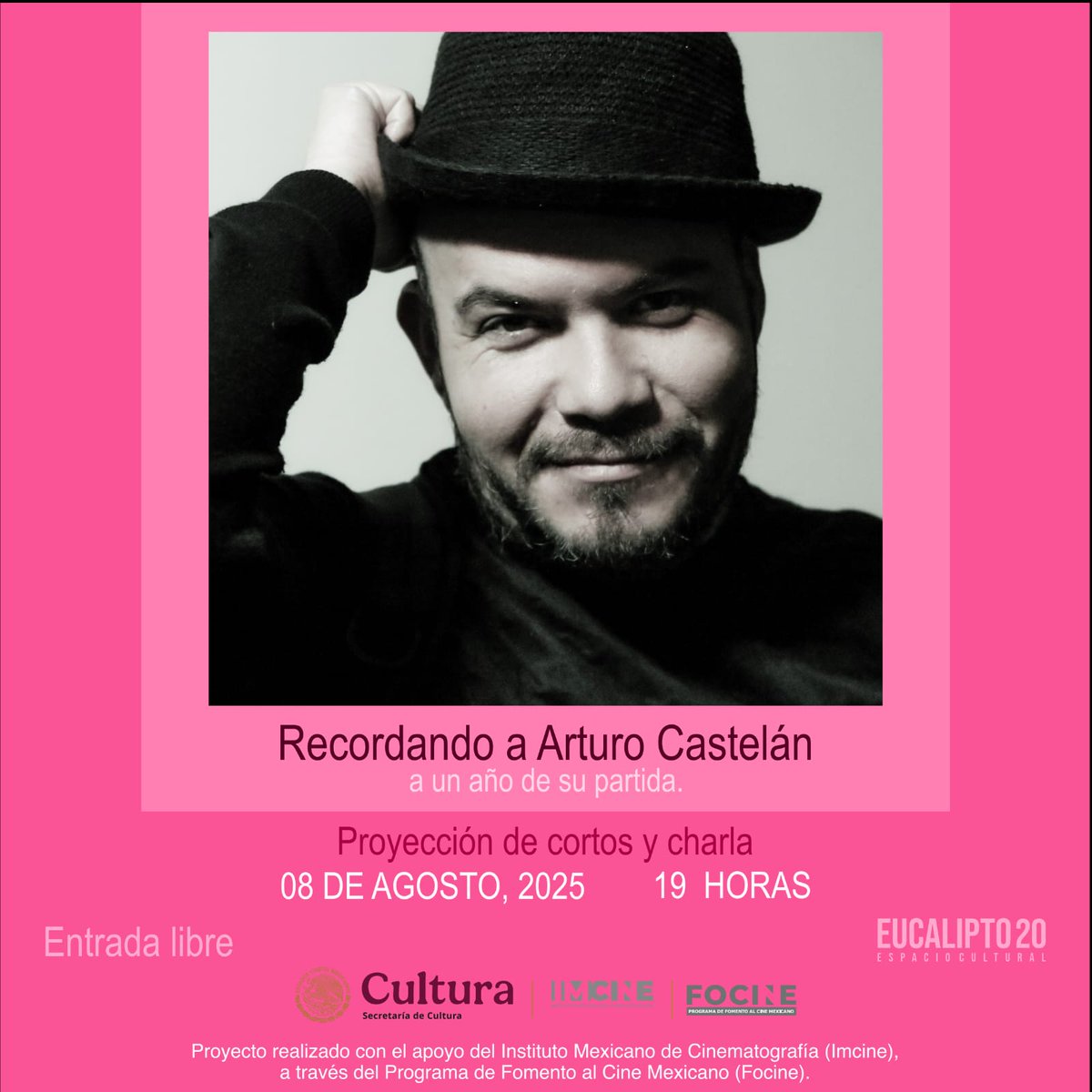 Este viernes 8 de agosto celebramos la vida y obra de nuestro querido Arturo Castelán, a un año de su partida.
Les esperamos a las 19H.