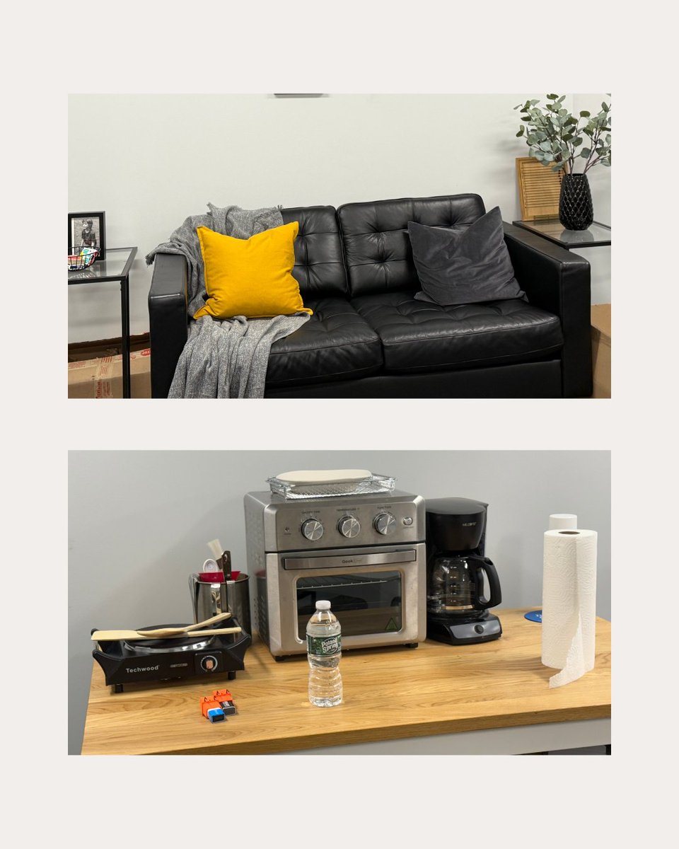 Our FAB space is home to Foundations of Adjustment to Blindness (FAB) classes. The FAB setting looks like any average apartment, and consumers meet here to learn how to live independently. Some skills include pouring yourself tea, cooking, ironing, and identifying clothes.