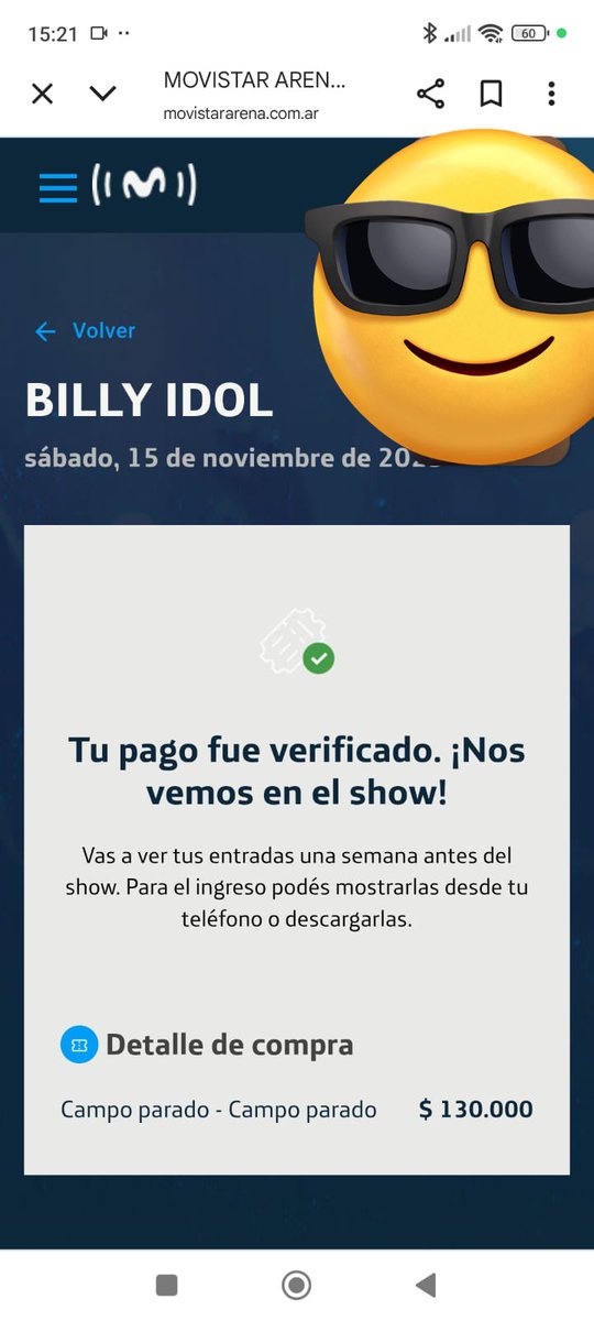 Estoy feliz como nene en reyes. <a href="/BillyIdol/">Billy Idol</a> en <a href="/MovistarArenaAR/">MovistarArenaAR</a> . VAAAMOOOOO 🤟🏻