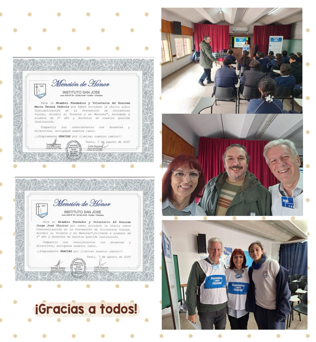 ConcientizarPP's tweet image. #CPP2025 Gacetilla de Prensa N° 13
Se comunica que el día 7 de agosto de 2025 la ONG ha brindado una charla de concientización al curso de 2° año en el Instituto San José de la localidad de Tanti.
Compartimos imágenes de tan grato y generoso espacio dedicado a la prevención.