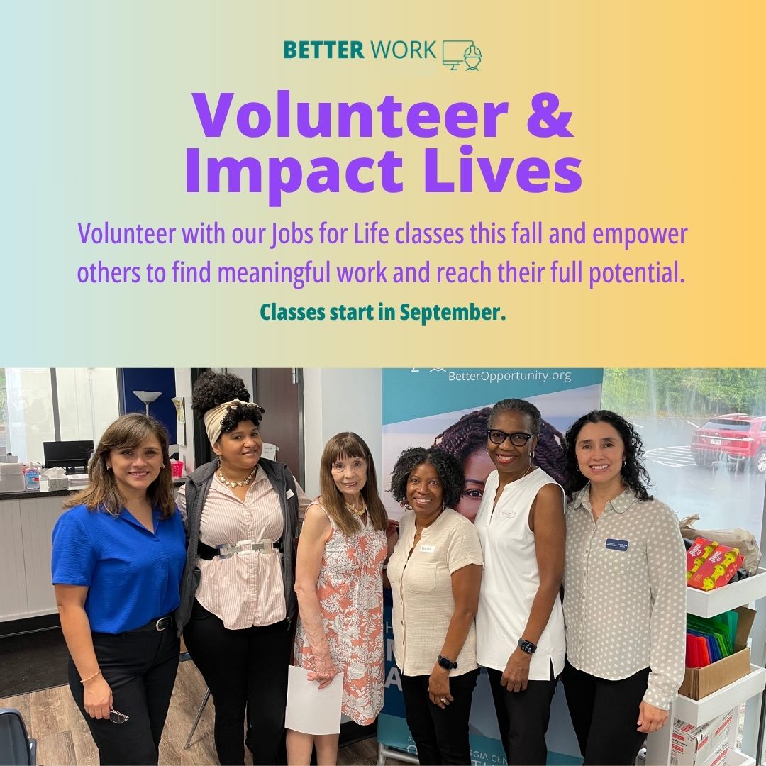 GAOpportunity's tweet image. Want to make a difference in Gwinnett?

Volunteer with our fall Jobs for Life class and help neighbors overcome barriers to work and opportunity.

📅 Starts Sept 23
📍 Lawrenceville Co-Op
🔗 Learn more: betteropportunity.org/volunteer

@GaLawrenceville

#JobsForLife #BetterWork #Gwinnett…