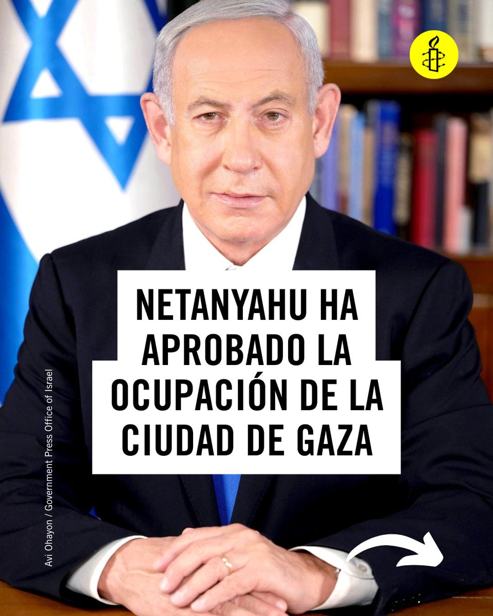 ⚠️ Es absolutamente indignante que el Gabinete de Seguridad israelí haya aprobado planes para que el ejército tome el control total de la ciudad de Gaza. Nada puede justificar las atrocidades masivas adicionales que supondrá una operación militar ampliada. 

Estos planes,