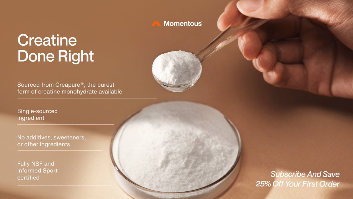 Endurance athletes, this one’s for you. Our creatine helps with recovery, power, and lasting energy.  livemomentous.com/pages/momentou…
#MomentousEndurance #ad
