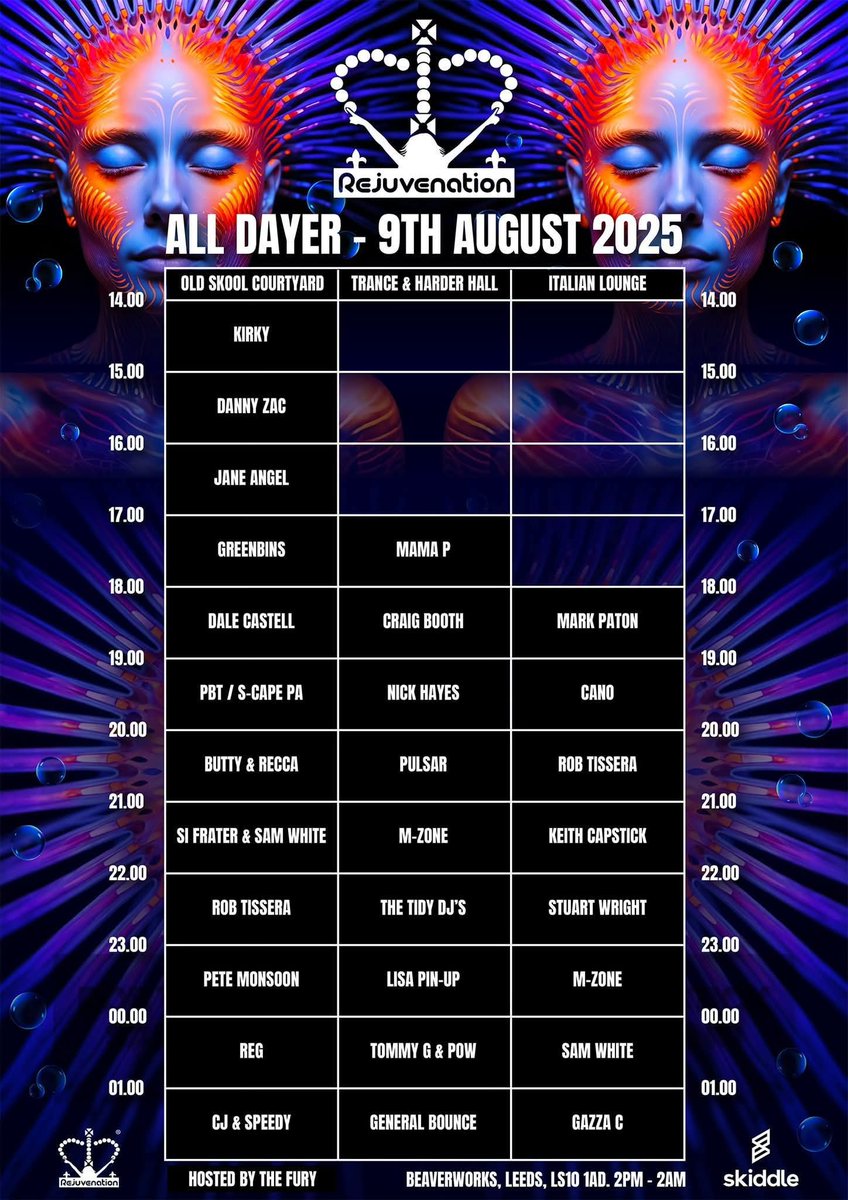 Set times for tomozz! You can find us in the courtyard 8-9 🥳
