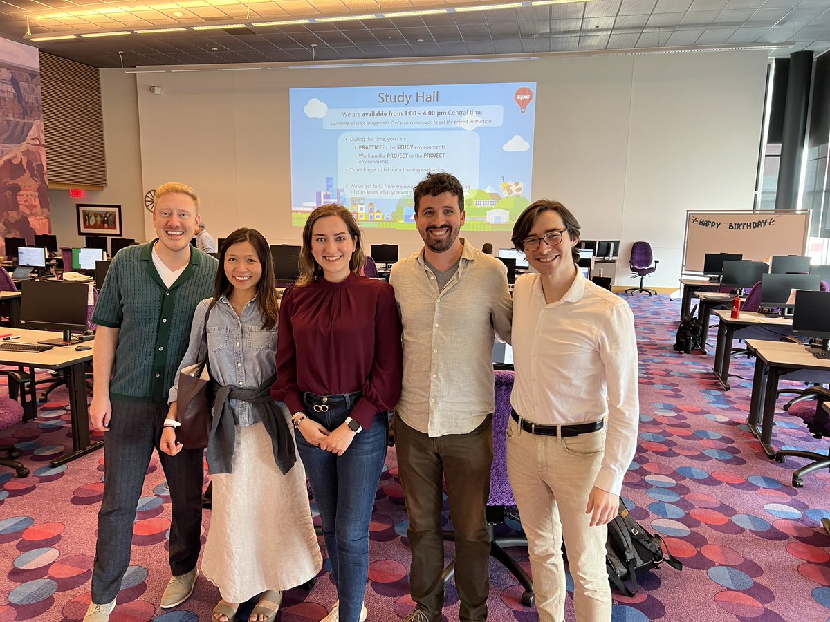 Paeanox's tweet image. 3/4 of UCSF Clinical Informatics fellows after finishing Epic Physician Builder training in Wisconsin with our great instructors! @UCSF_DOCIT #epicsystems #cifellows #informatics