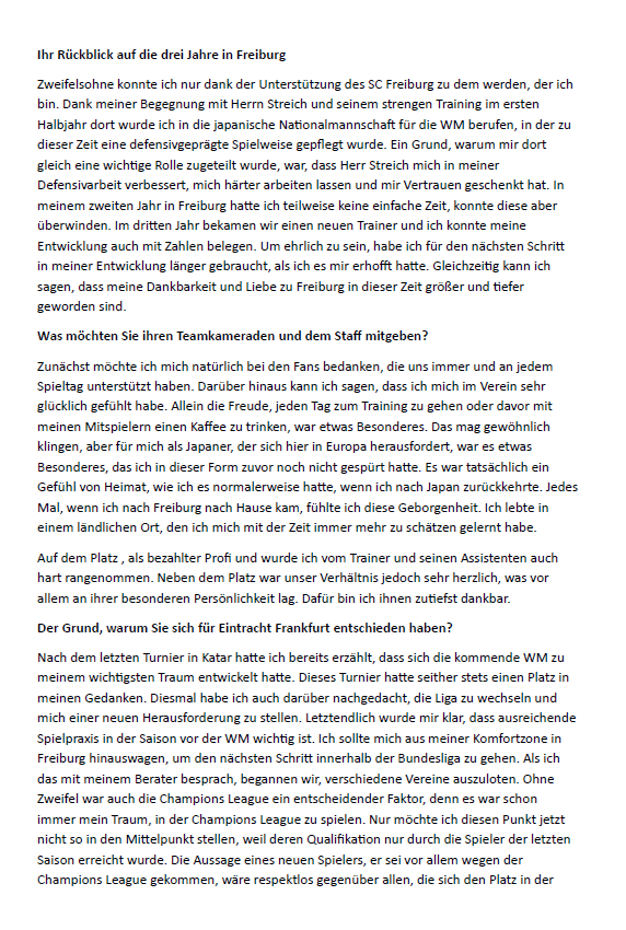 Team_Ramenman's tweet photo. Heute wurde ein Interview mit @doan_ritsu auf seinem offiziellen YT Kanal gestellt, das Einblicke in seine Zeit beim SCF, seine Träume &amp; Ziele, seine Beweggründe zum Wechsel und auch Aufschlüsse gibt, wie Dino und Maggus ihn für die #SGE überzeugten. Ich hab's mal übersetzt. https://t.co/WXhuqsofeE