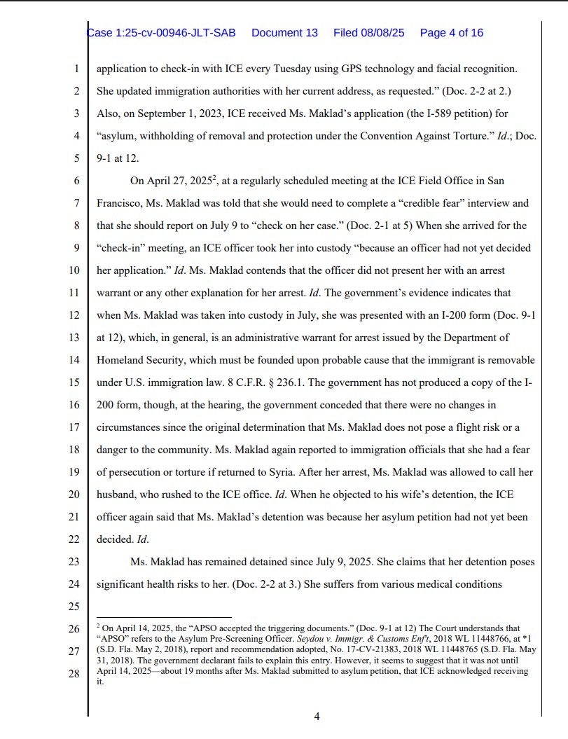 🚨This case shows how the Trump admin is stripping due process from people. This woman was fully complying with EVERYTHING. She had a pending asylum hearing. But Trump's ICE, to hit quotas, detained her, had the hearing dismissed, and tried to rapidly deport her.

Read the facts: