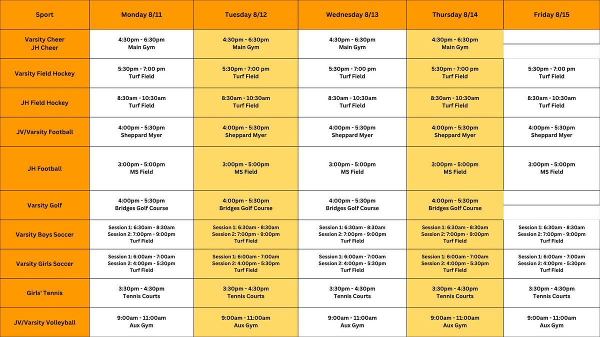 Updated Schedule!!!!