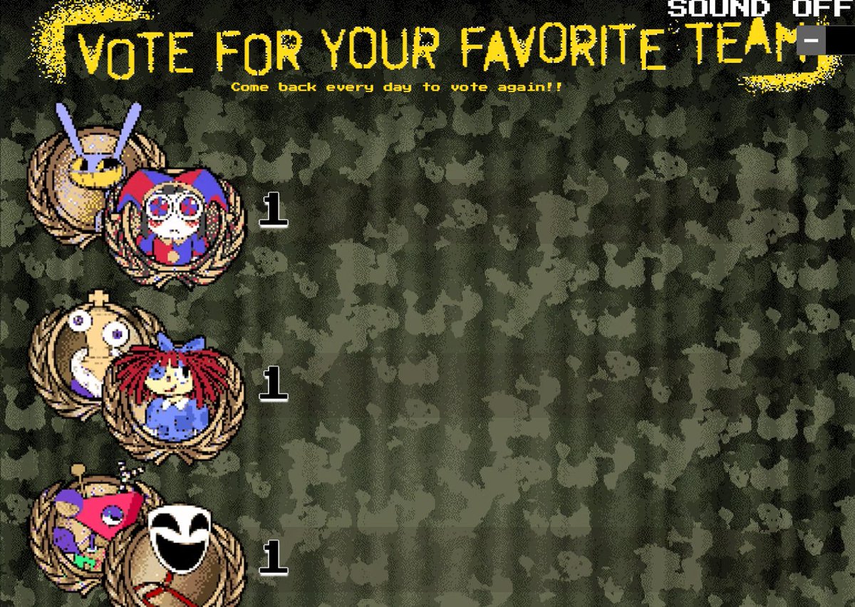 #TADC #TheAmazingDigitalCircus 

THE AWARDS WEBSITE UPDATED VOTE TEAM BAD GUYS 

thewackywatch.com

#VOTETEAMBADGUYS