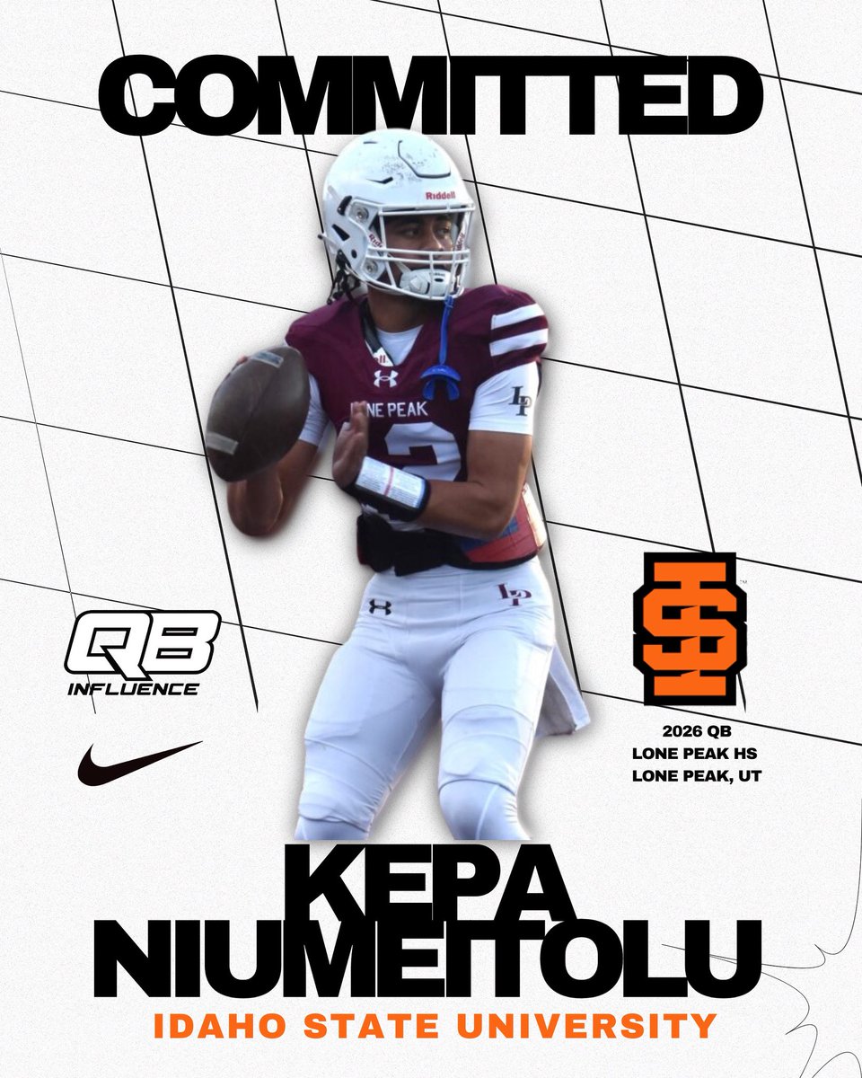 coachdrew8's tweet photo. LP: 2026 QB Kepa Niumeitolu @kepaniumeitolu has committed to play college football at Idaho State University! 🐅
A long journey filled with growth, grit, and hard work — and now it’s time for the next chapter.
Congrats Kepa. You earned this. #QBInfluence https://t.co/ymHh3LS8Ce