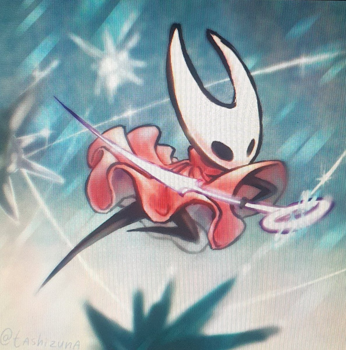 have a #Hornet Sentinel for #FanArtFriday
(wow a recently made fanart from me, been a while)

I miss #hollowknight already, miss praying for this boss lady to not wreck my pantheon 5 runs, good times

done using #krita and yes its a photo of my PC screen, because