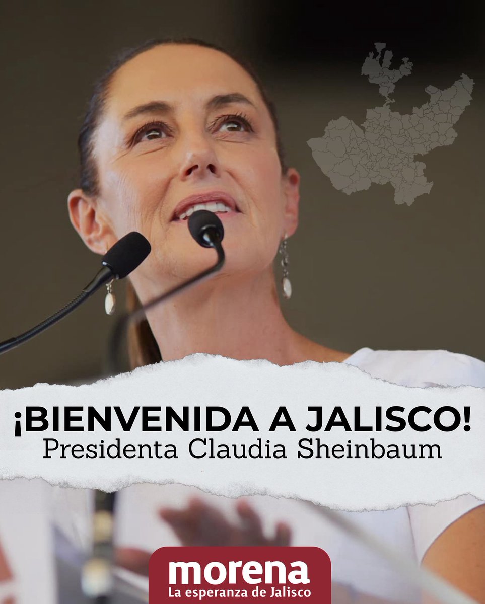 🇲🇽 ¡Bienvenida a Jalisco, Presidenta!

Con orgullo y esperanza, recibimos en Tlajomulco a la Presidenta de todas y todos los mexicanos: la Dra. Claudia Sheinbaum.

Hoy Jalisco se llena de alegría, fuerza y compromiso con la transformación que ya avanza en todo el país.
