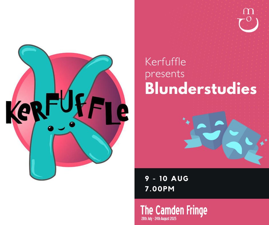 This weekend! The improvisors at @kerfuffleimprov bring their unique brand of comedy to the theatre in Blunderstudies! 

★★★★ "Kerfuffle is an expert troupe... joyous, messy comedy, with passion, teamwork and fun." - Spy In the Stalls

🎭 loom.ly/yq_IPNY 🎭