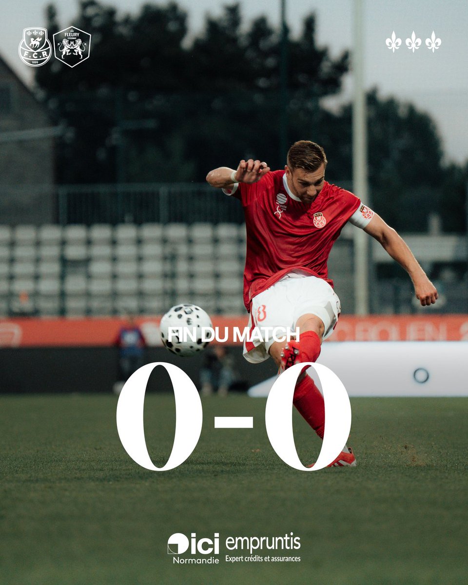 #FCRFCF91 | 𝗙𝗶𝗻 𝗱𝘂 𝗺𝗮𝘁𝗰𝗵

Le FCR débute la saison par un résultat nul contre Fleury. Les Diables rouges ont eu les occasions, sans jamais trouver les filets ce soir, avant de tenir à 10 contre 11 en fin de partie...

#TeamFCR #Rouen #Normandie #FCR1899