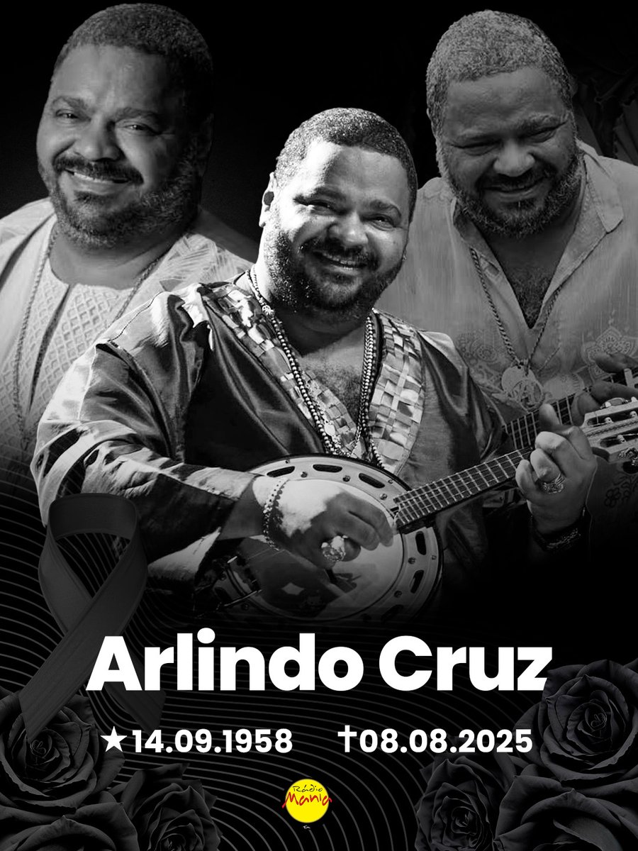 🖤 Hoje o samba está de luto. Perdemos um dos maiores nomes da música brasileira, Arlindo Cruz. Um ícone, um mestre, um poeta que dedicou sua vida ao samba e à cultura do nosso país. 🖤🎶  
#ArlindoCruz #Samba #Luto #LegadoEterno #VaiComDeusArlindão