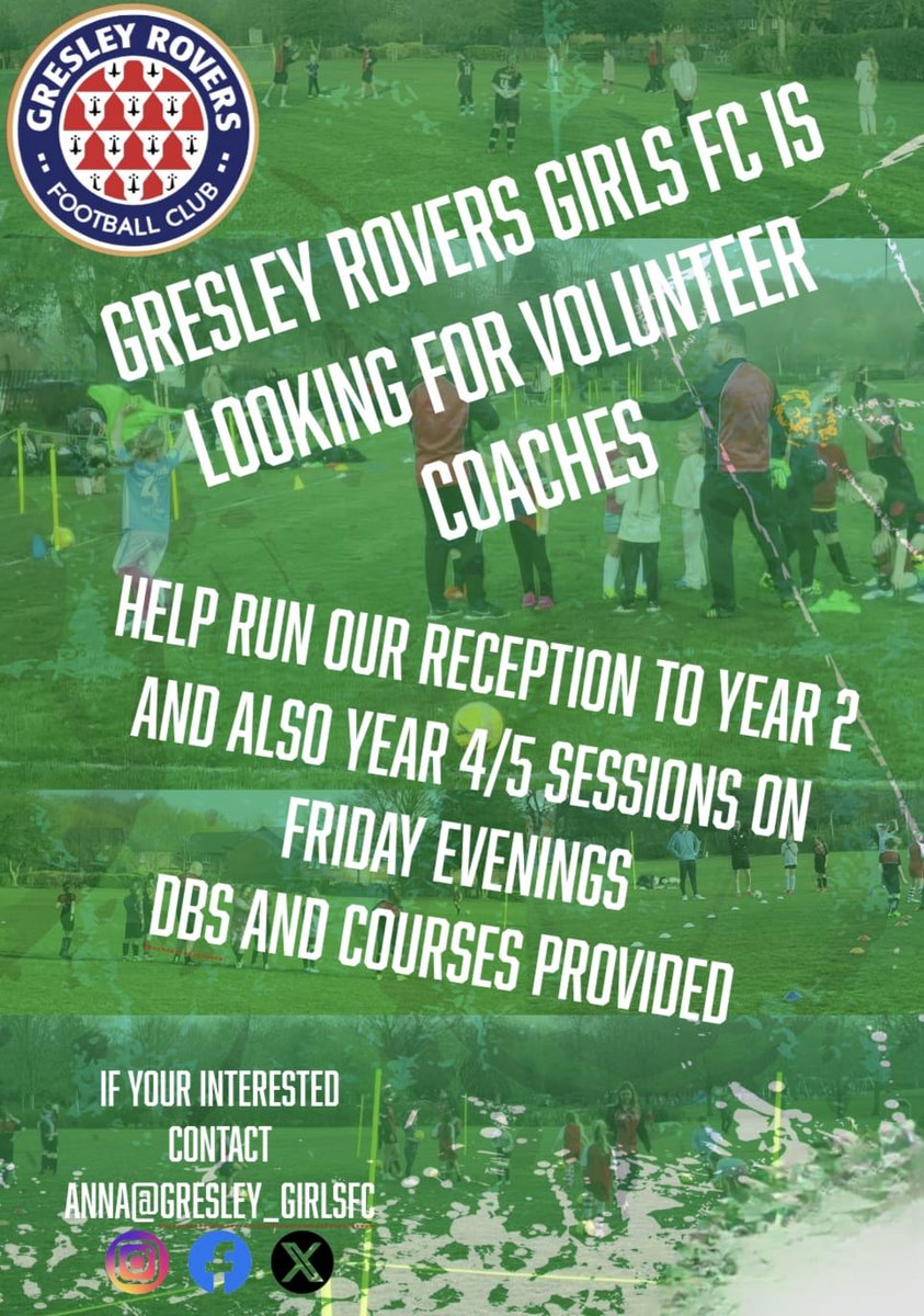 Gresleygirls_FC's tweet photo. We have had another 6 girls this week join us to begin their footballing journey❤️⚽
With growing numbers we require more volunteers to help to shape the future of our girls
Could this be you?
If you think you can spare an hr every Friday then please get in touch https://t.co/uUf2K9z8nC