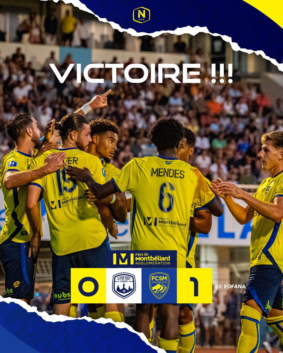 🏁 𝗩𝗶𝗰𝘁𝗼𝗶𝗿𝗲 𝗱𝘂 𝗙𝗖𝗦𝗠 !!!

Les Sochaliens réussissent, dans la douleur, leur entrée en matière en s'imposant sur la pelouse de <a href="/lepuyfoot/">Le Puy Foot 43</a>.
Rendez-vous la semaine prochaine au Stade Bonal pour la réception de l'US Orléans !

0⃣-1⃣ #LP43FCSM
